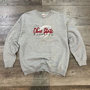 Vintage 90s Ohio State Buckeyes Gray Sweatshirt B Wear Sportswear USA - Men's XL